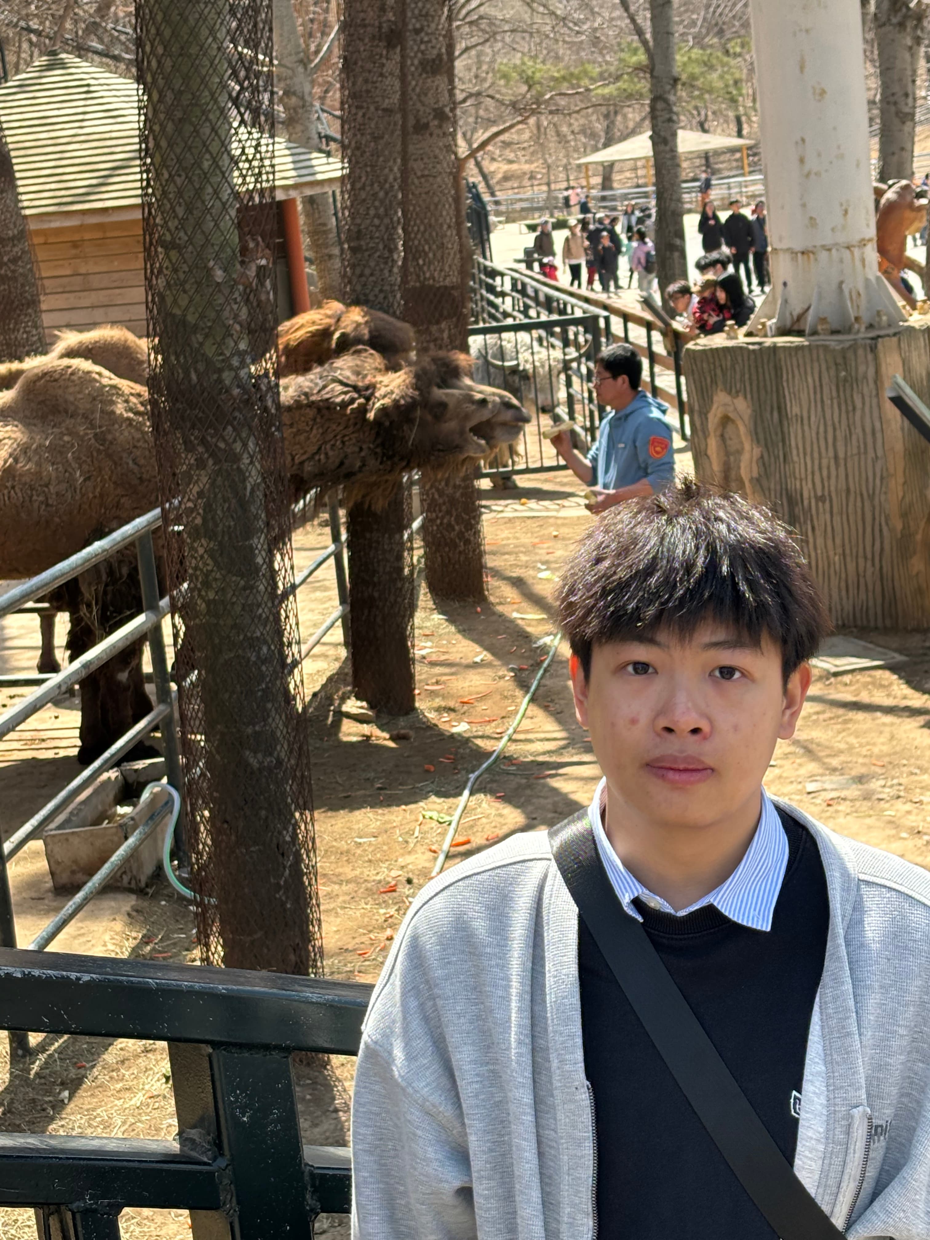 Howard on a desert trip with a camel